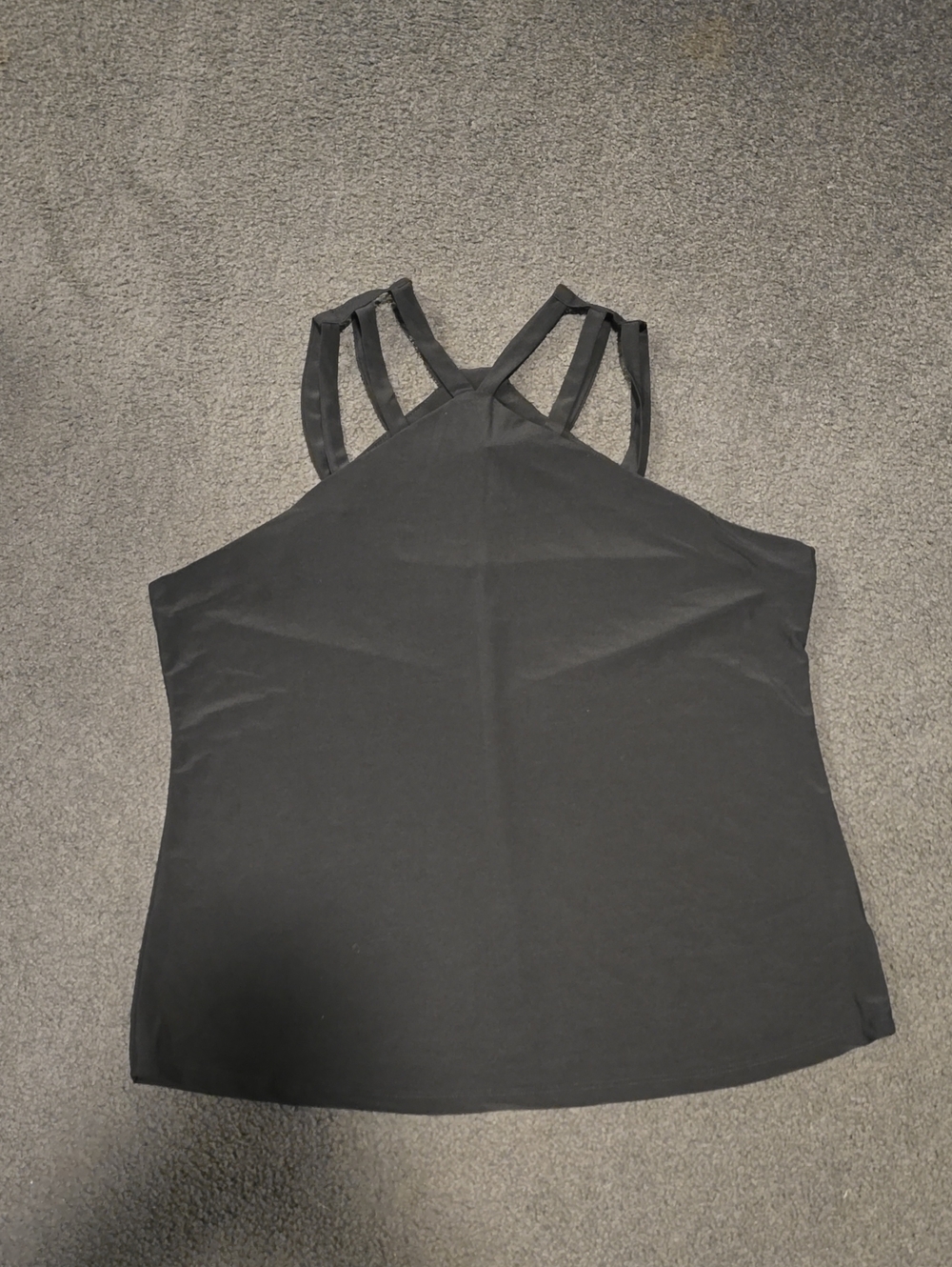 NWT AUW Black Multi-Strap Halter Tank Top